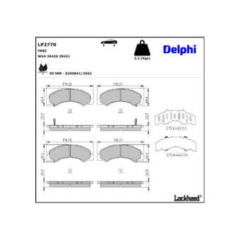 Jeu de 4 plaquettes de frein avant DELPHI LP2770
