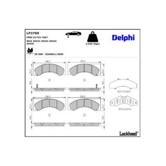 Jeu de 4 plaquettes de frein avant DELPHI LP2769