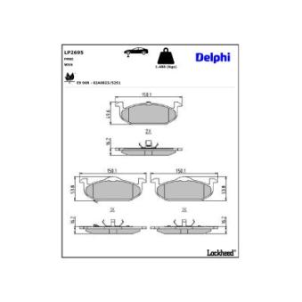 Jeu de 4 plaquettes de frein avant DELPHI LP2695