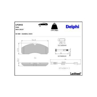 Jeu de 4 plaquettes de frein avant DELPHI