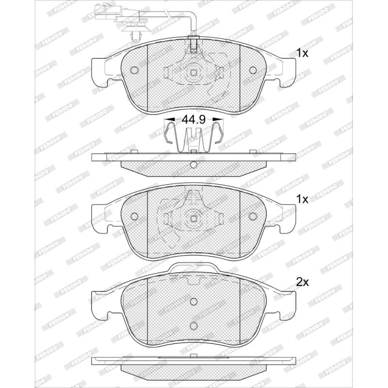 Jeu de 4 plaquettes de frein avant FERODO FDB5541 - Visuel 1