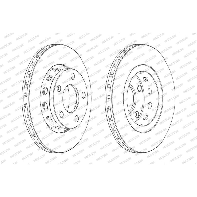 Jeu de 2 disques de frein arrière FERODO DDF2151C - Visuel 1