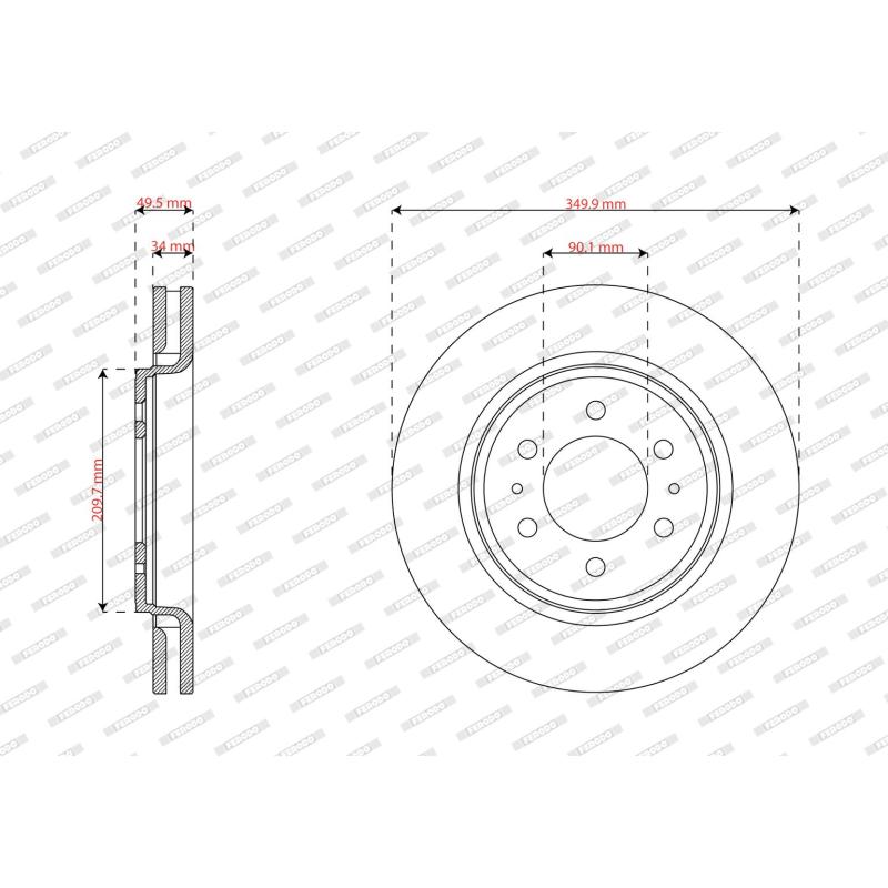 Jeu de 2 disques de frein avant FERODO DDF2363C-1 - Visuel 1