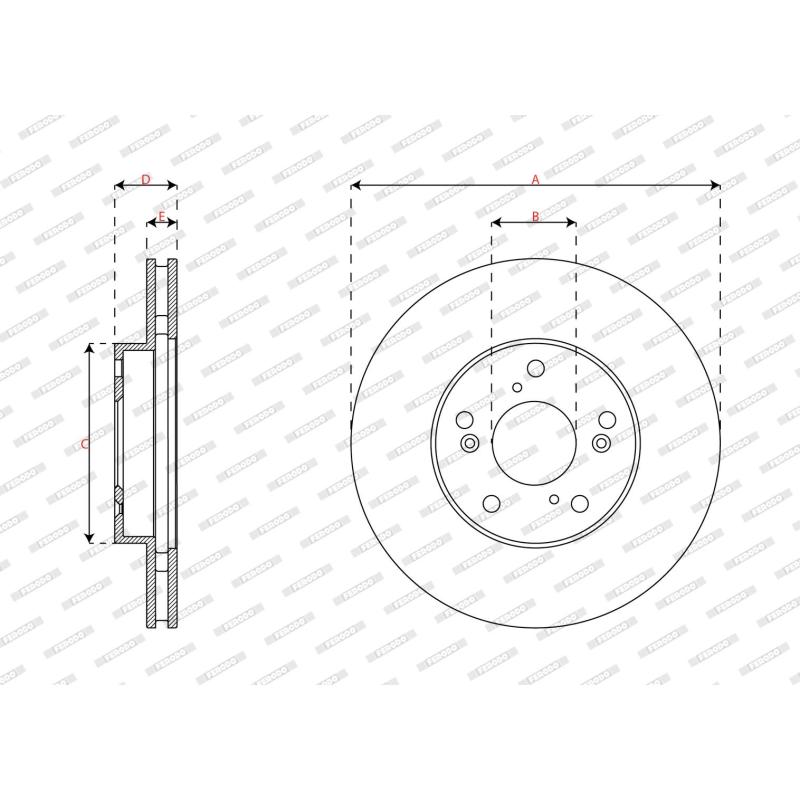 Jeu de 2 disques de frein avant FERODO DDF2574 - Visuel 2