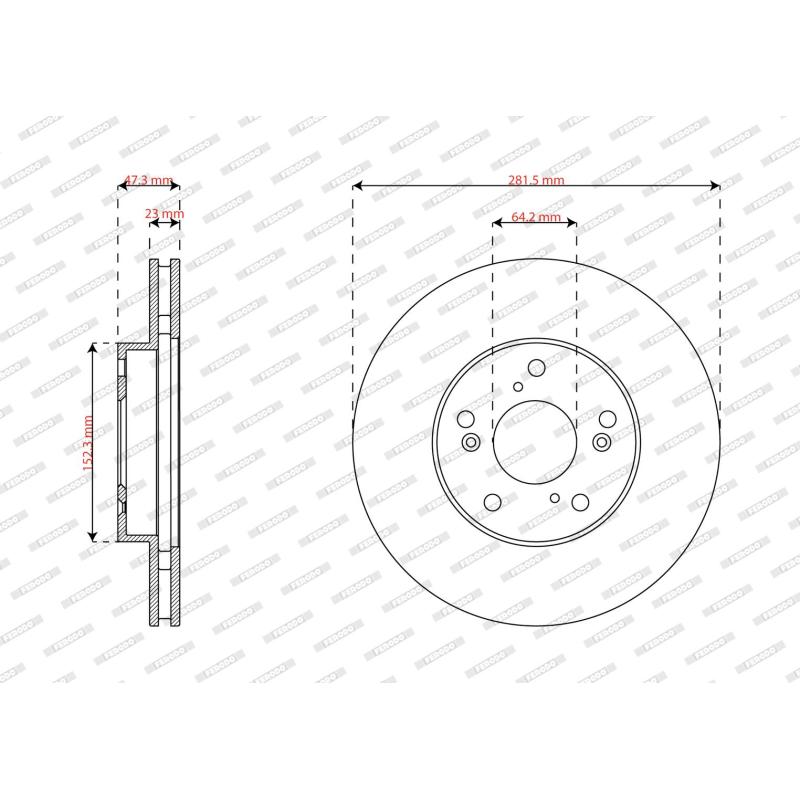 Jeu de 2 disques de frein avant FERODO DDF2574 - Visuel 1
