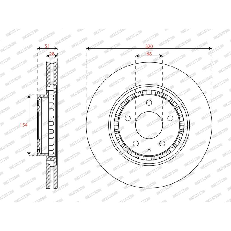 Jeu de 2 disques de frein avant FERODO DDF3070C - Visuel 1