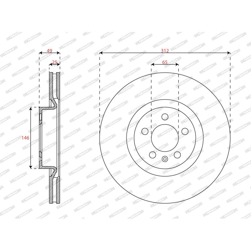 Jeu de 2 disques de frein avant FERODO DDF3080C - Visuel 1