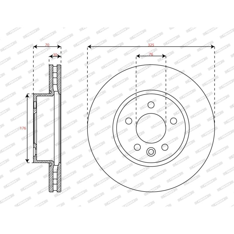 Jeu de 2 disques de frein avant FERODO DDF3104C-1 - Visuel 1