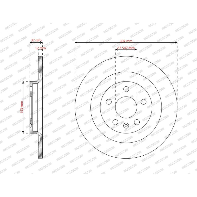 Jeu de 2 disques de frein avant FERODO DDF3088C - Visuel 1