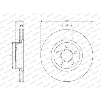 Jeu de 2 disques de frein avant FERODO