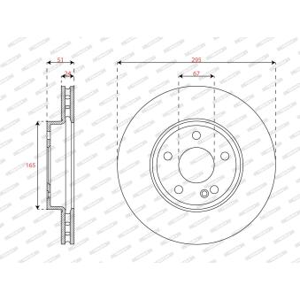 Jeu de 2 disques de frein avant FERODO DDF3033C