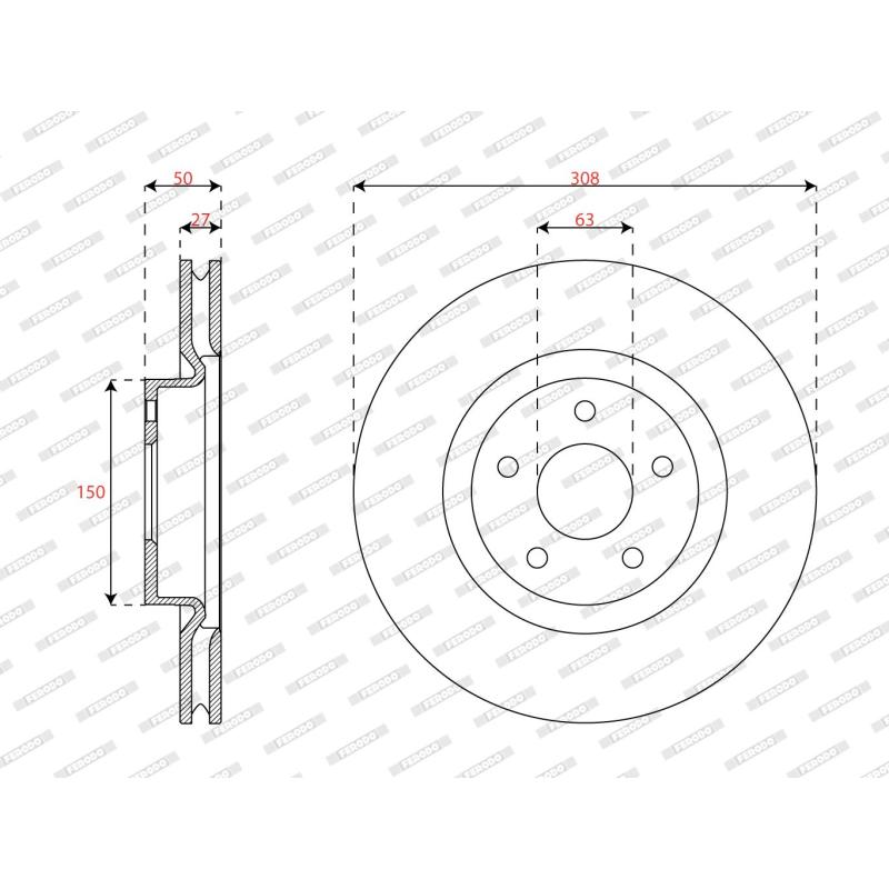 Jeu de 2 disques de frein avant FERODO DDF3021C - Visuel 1