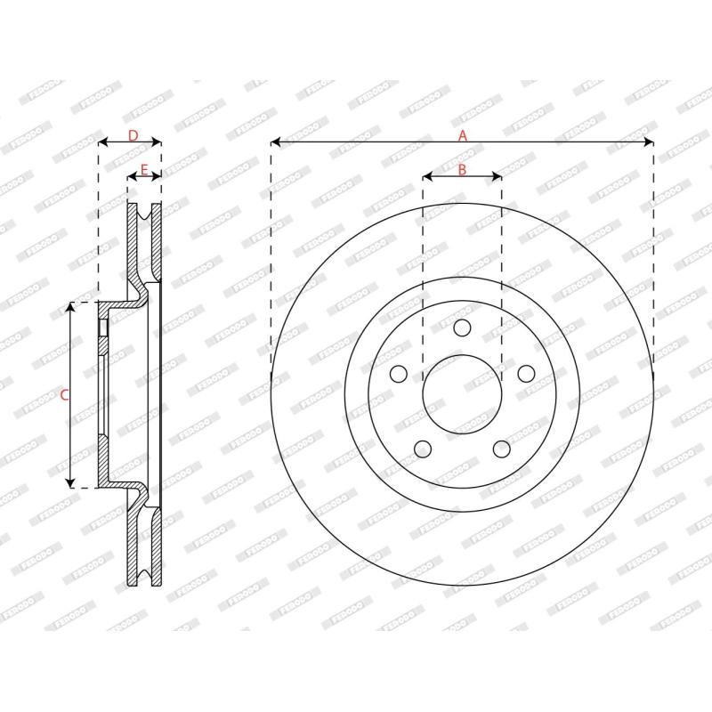 Jeu de 2 disques de frein avant FERODO DDF3021C - Visuel 2