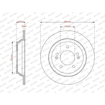 Jeu de 2 disques de frein avant FERODO DDF3187C