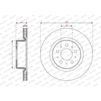 Jeu de 2 disques de frein avant FERODO DDF3015C