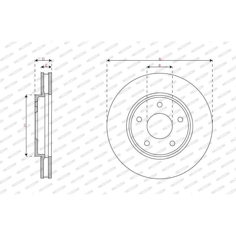 Jeu de 2 disques de frein avant FERODO DDF2908C - Visuel 2