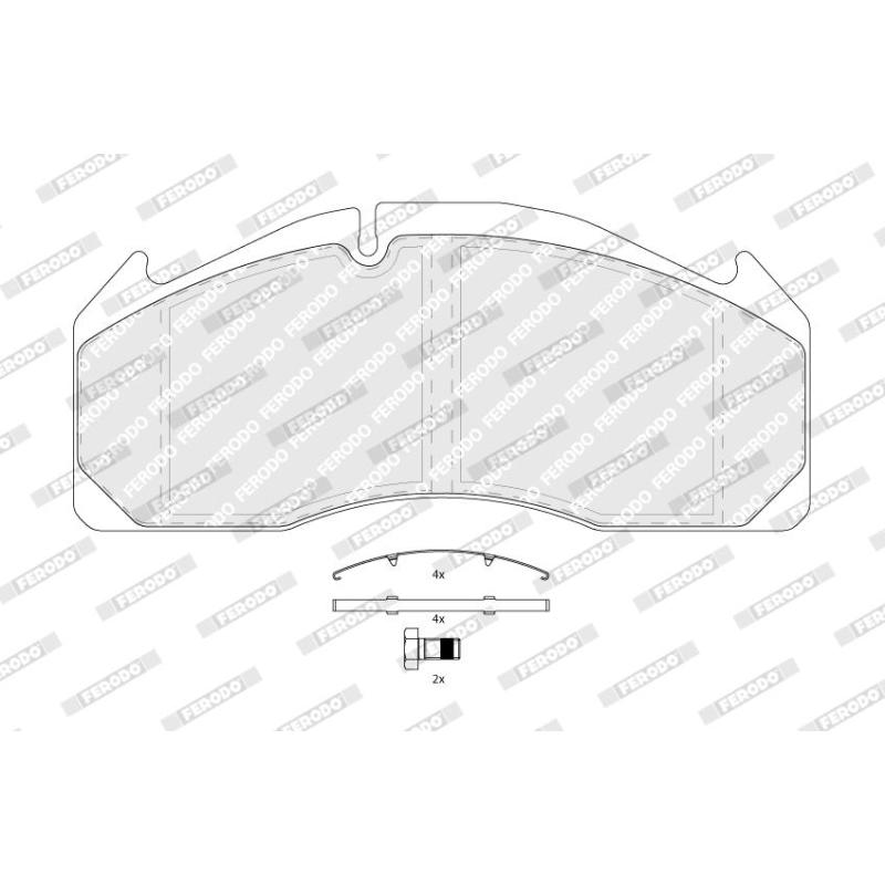 Jeu de 4 plaquettes de frein arrière FERODO FCV1388B - Visuel 1