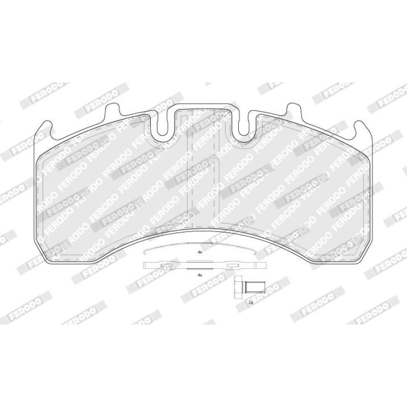 Jeu de 4 plaquettes de frein arrière FERODO FCV1624B - Visuel 1