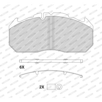 Jeu de 4 plaquettes de frein arrière FERODO FCV1579BFE