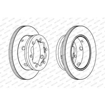 Jeu de 2 disques de frein arrière FERODO FCR191A