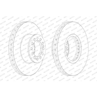 Jeu de 2 disques de frein arrière FERODO FCR214A