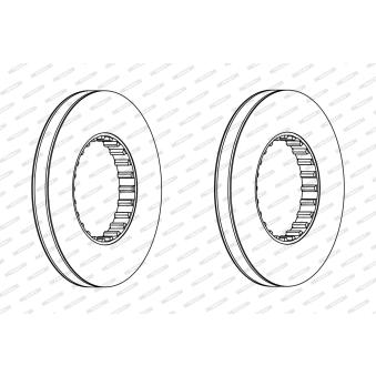 Jeu de 2 disques de frein arrière FERODO FCR249A