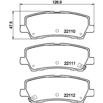 Jeu de 4 plaquettes de frein avant HELLA 8DB 355 044-271