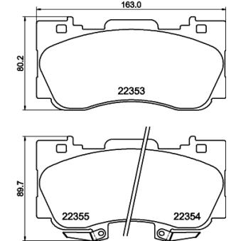 Jeu de 4 plaquettes de frein avant HELLA 8DB 355 040-671