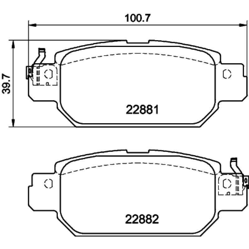 Jeu de 4 plaquettes de frein avant HELLA 8DB 355 040-651 - Visuel 3