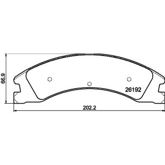 Jeu de 4 plaquettes de frein avant HELLA 8DB 355 040-291