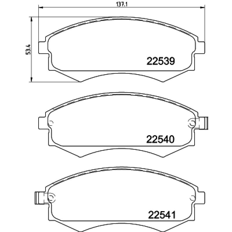 Jeu de 4 plaquettes de frein avant HELLA 8DB 355 032-081 - Visuel 3