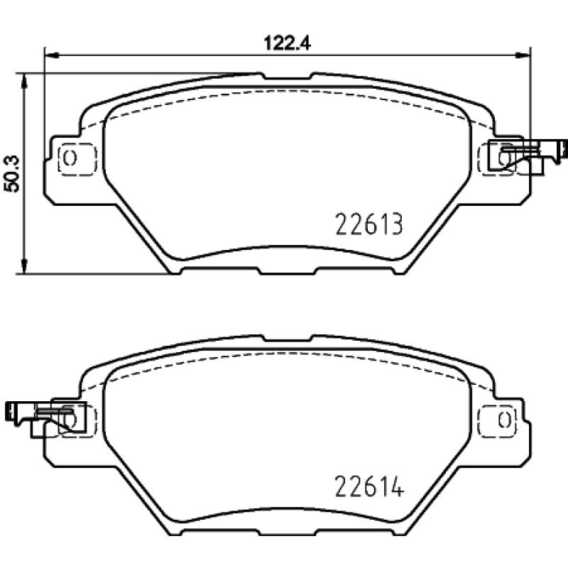 Jeu de 4 plaquettes de frein avant HELLA 8DB 355 036-521 - Visuel 3
