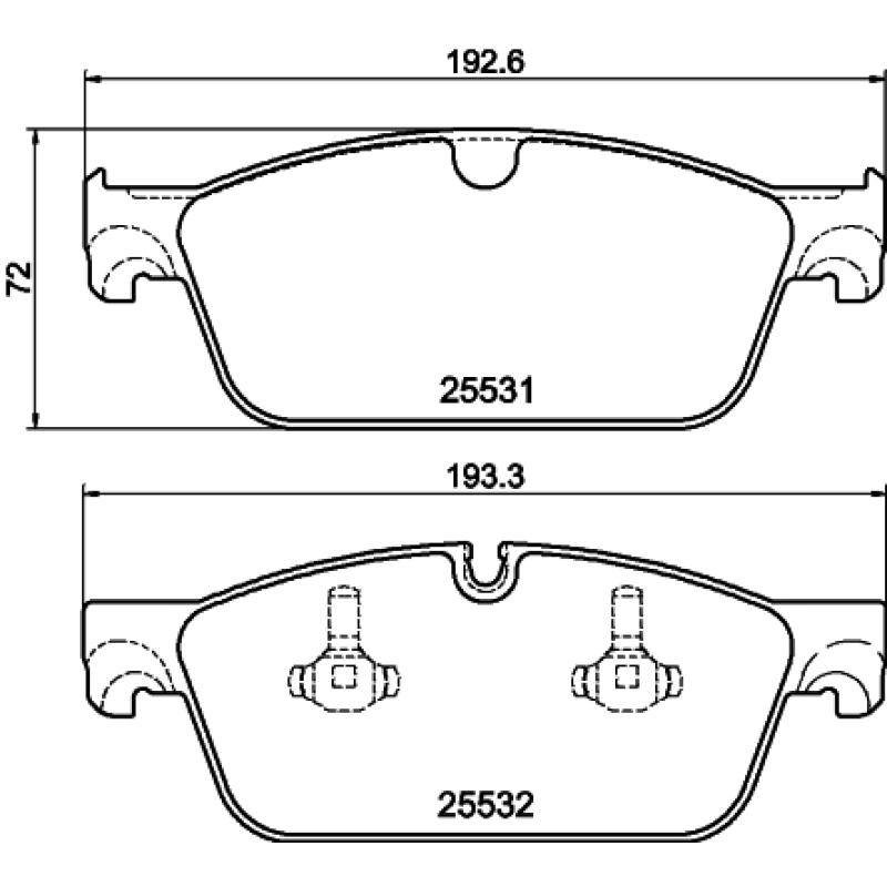 Jeu de 4 plaquettes de frein avant HELLA 8DB 355 020-841 - Visuel 3