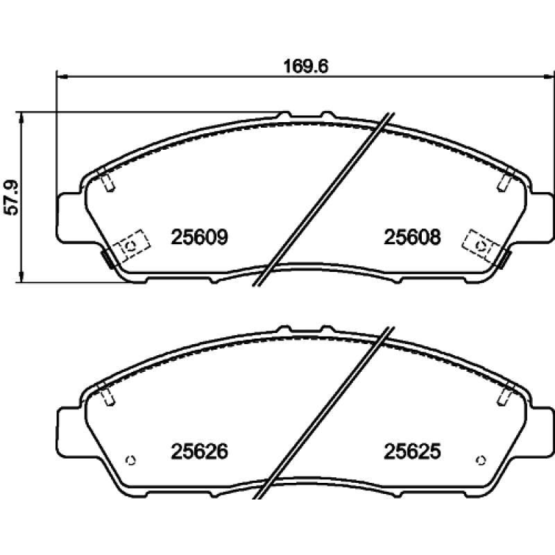 Jeu de 4 plaquettes de frein avant HELLA 8DB 355 020-211 - Visuel 3
