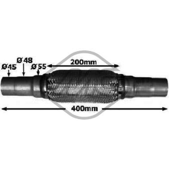 Tuyau flexible, échappement Metalcaucho 02047