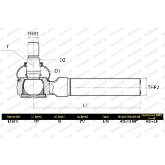 Rotule de barre de connexion MONROE L93G11
