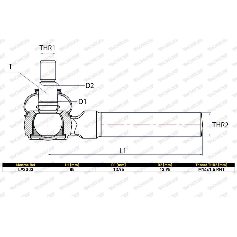Rotule, tringlerie de commande MONROE L93G03 - Visuel 1