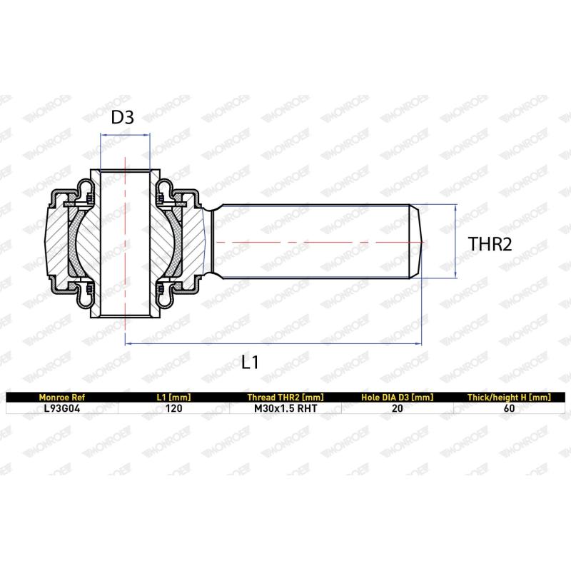 Rotule, jambe d'essieu MONROE L93G04 - Visuel 1