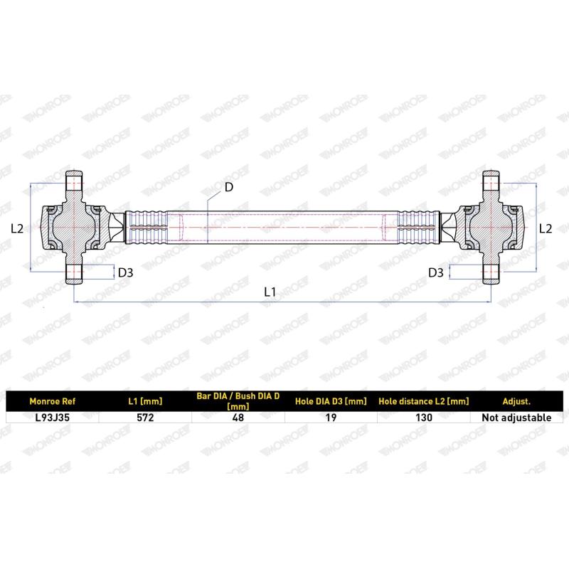 Triangle ou bras de suspension (train arrière) MONROE L93J35 - Visuel 1