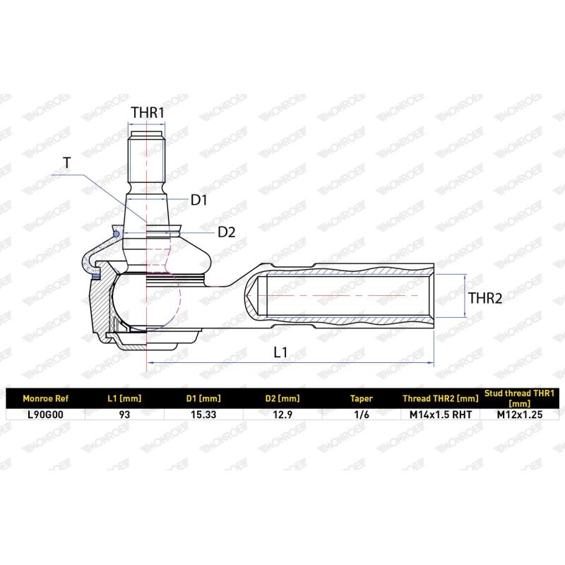 Rotule, jambe d'essieu MONROE L90G00 - Visuel 1