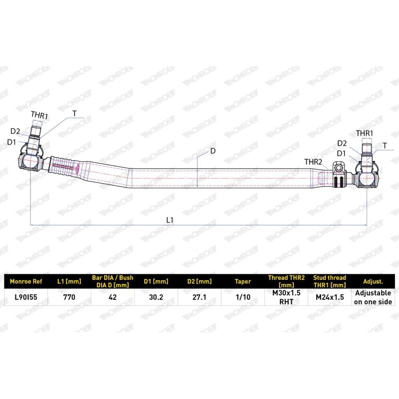 Barre de direction MONROE L90I55 - Visuel 1