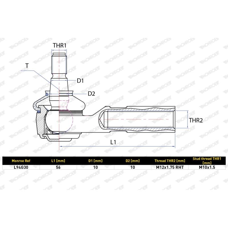 Rotule, tringlerie de commande MONROE L94G30 - Visuel 1