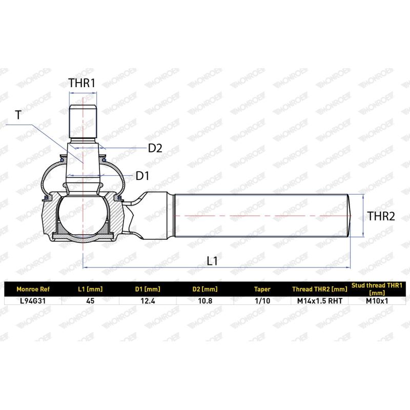 Rotule, tringlerie de commande MONROE L94G31 - Visuel 1