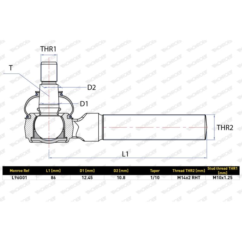 Rotule, tringlerie de commande MONROE L96G01 - Visuel 1