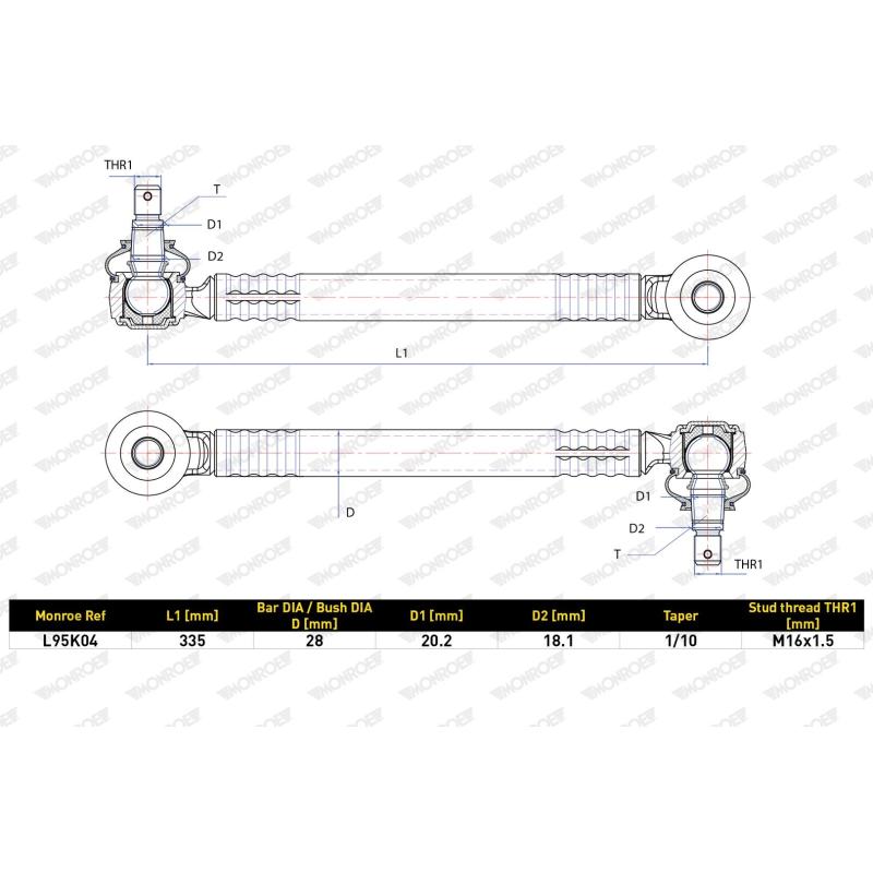 Entretoise/tige, stabilisateur avant droit MONROE L95K04 - Visuel 1