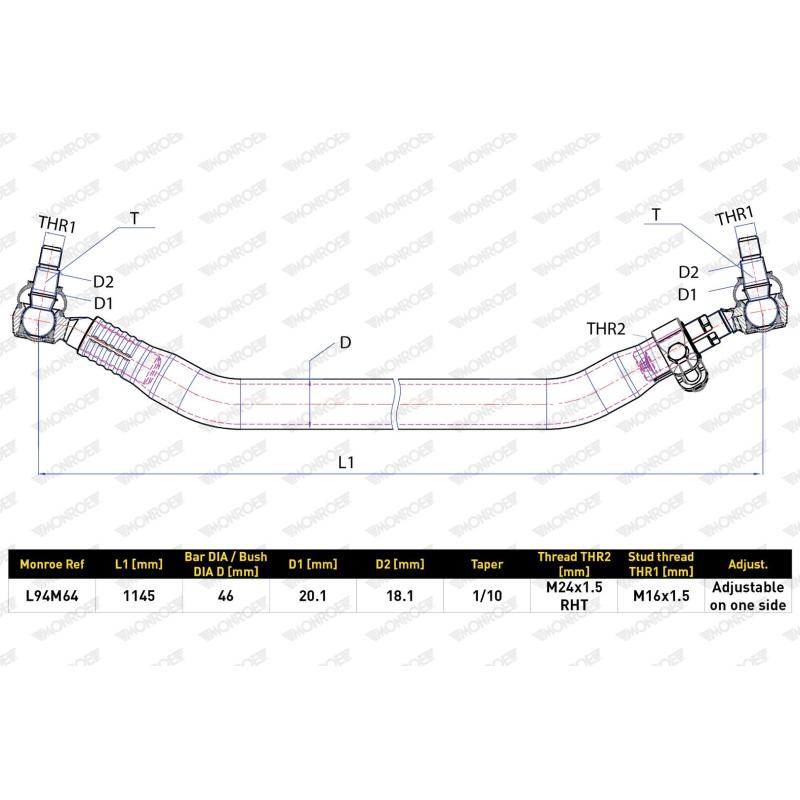 Barre de connexion MONROE L94M64 - Visuel 1