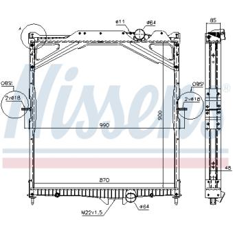 Radiateur, refroidissement du moteur NISSENS 65467A