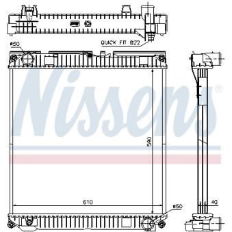 Radiateur, refroidissement du moteur NISSENS 67224A
