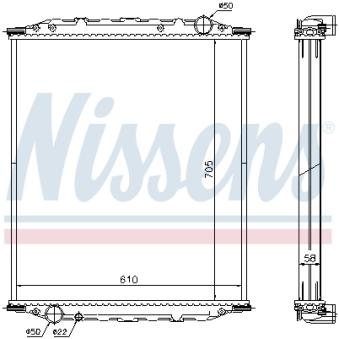 Radiateur, refroidissement du moteur NISSENS 672200