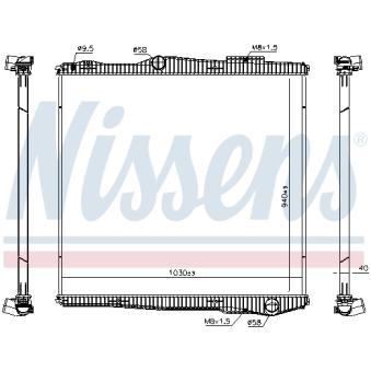 Radiateur, refroidissement du moteur NISSENS 672900